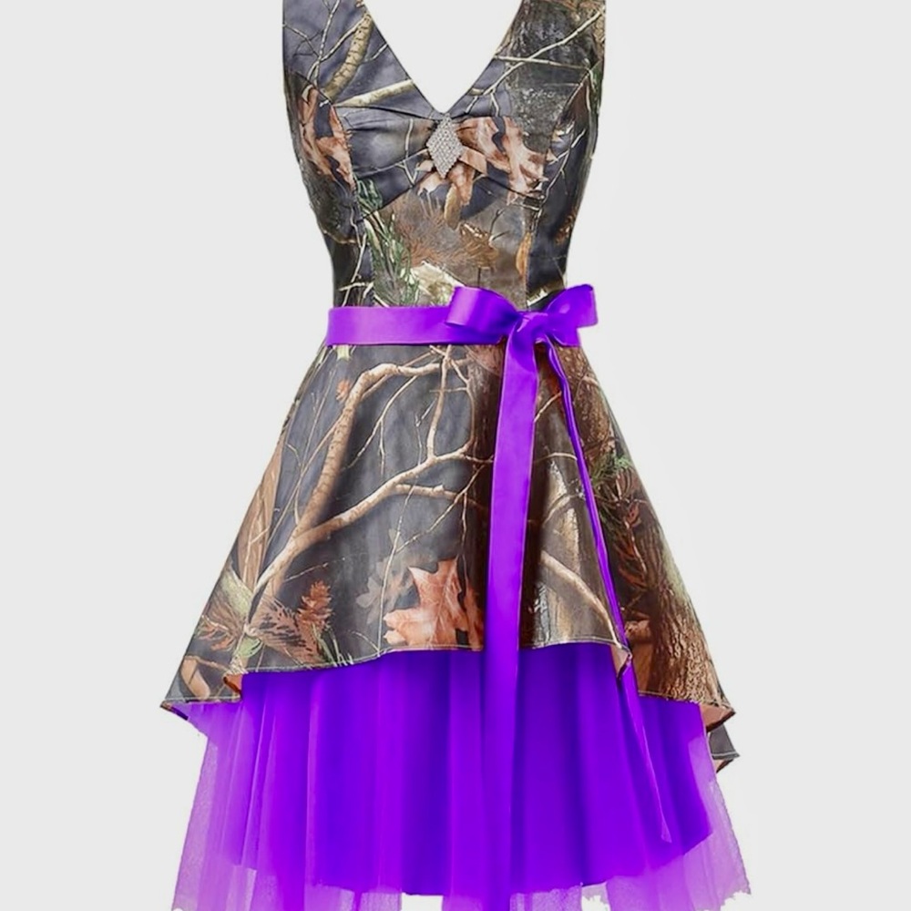 Camo and Purple Layered Dress